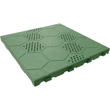 Piastrella pavimento plastica verde drenante 400x400x25mm E40V per giardino