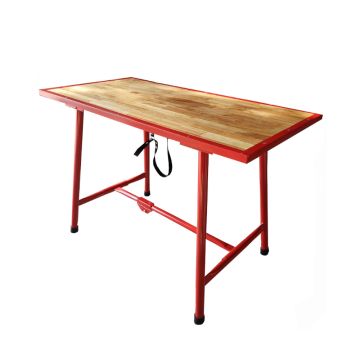 Banco tavolo lavoro pieghevole in legno e acciaio officina fai da te Dimensioni 120 x 62,5 x 83 cm 