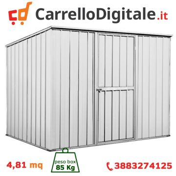 Box in Acciaio Zincato 2.60 x 1.85 m x h1.92 m - 85 KG – 4,8 metri quadri - BIANCO