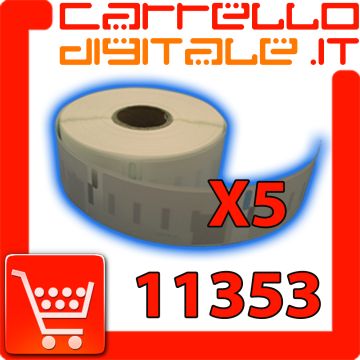 Etichette Compatibili con Dymo 11353 Bixolon Seiko 5 Rotoli