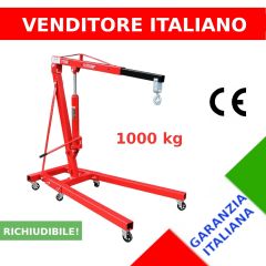Gru idraulica Pieghevole - gruetta officina per sollevamento motori - 1 Tonnellata