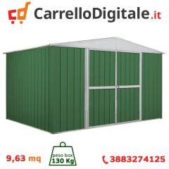 Box in Acciaio Zincato 3.60 x 2.60 m x h2.12 m - 130 KG - 9,1 metri quadri - VERDE 