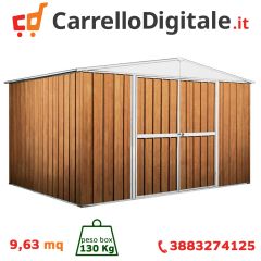 Box in Acciaio Zincato 3.60 x 2.60 m x h2.12 m  - 130 KG - 9,1 metri quadri - LEGNO