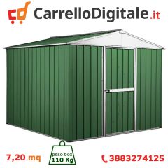 Box in Acciaio Zincato 2.76 x 2.60 m x h2.12 m - 110 KG – 7,2 metri quadri - VERDE 