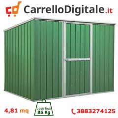 Box in Acciaio Zincato 2.60 x 1.85 m x h1.92 m - 85 KG – 4,8 metri quadri - VERDE