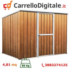 Box in Acciaio Zincato 2.60 x 1.85 m x h1.92 m - 85 KG – 4,8 metri quadri - LEGNO