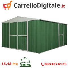 Box in Acciaio Zincato 3.60 x 4.30 m x h2.10 m - 185 KG - 15 metri quadri - VERDE