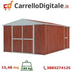 Box in Acciaio Zincato 3.60 x 4.30 m x h2.10 m - 185 KG - 15 metri quadri - LEGNO