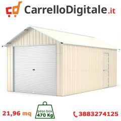Box in Acciaio Zincato 3.60 x 6.10 m x h 3.15 m - 470 KG - 21.96 metri quadri - BEIGE