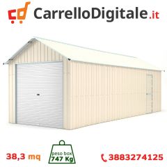 Box in Acciaio Zincato 3.60 x 10.66 m x h 3.15 m - 747 KG - 38.37 metri quadri - BEIGE