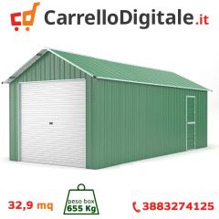 Box in Acciaio Zincato 3.60 x 9.14 m x h 3.15 m - 655 KG - 32.9 metri quadri - VERDE
