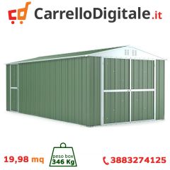 Box in Acciaio Zincato 3.27 x 6.11 m x h2.35 m - 346 KG – 19 metri quadri - VERDE