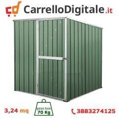 Box in Acciaio Zincato 1.75 x 1.85 m x h1.92 m - 70 KG - 2,92 metri quadri - VERDE