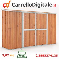 Box in Acciaio Zincato 3.07 x 1.00 m x h1.92 m - 75 KG - 3.07 metri quadri - LEGNO
