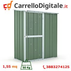 Box in Acciaio Zincato 1.55 x 1.00 m x h1.92 m - 50 KG – 1,55 metri quadri – VERDE