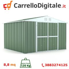 Box in Acciaio Zincato 3.27 x 2.69 m x h2.17 m - 132 KG – 8.80 metri quadri - VERDE