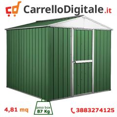 Box in Acciaio Zincato Casetta da Giardino 2.75 x 1.75 m x h2.15 m - 87 KG – 4.81 metri quadri - VERDE