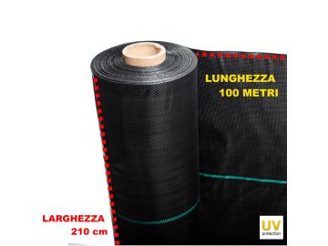 Telo professionale per pacciamatura anti alga/ erbacce in polipropilene 210cm x 100m - 100gr/mq