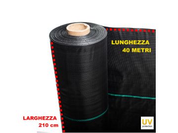 Telo professionale per pacciamatura anti alga/ erbacce in polipropilene 210cm x 40m - 100gr/mq