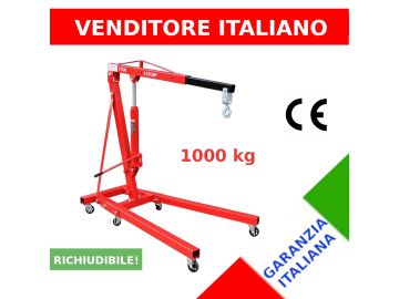 Gru idraulica Pieghevole - gruetta officina per sollevamento motori - 1 Tonnellata