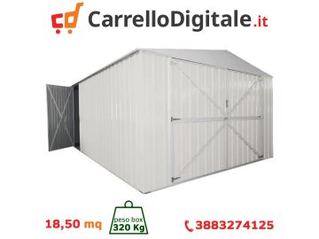 Box in Acciaio Zincato 3.60 x 5.14 m x h2.30 m - 320 KG - 18 metri quadri - BIANCO