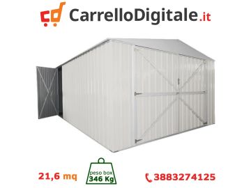 Box in Acciaio Zincato 3.60 x 6.00 m x h2.30 m - 346 KG - 21 metri quadri - BIANCO