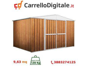 Box in Acciaio Zincato 3.60 x 2.60 m x h2.12 m  - 130 KG - 9,1 metri quadri - LEGNO