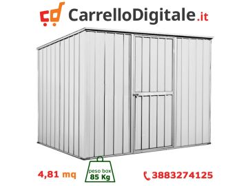 Box in Acciaio Zincato 2.60 x 1.85 m x h1.92 m - 85 KG – 4,8 metri quadri - BIANCO