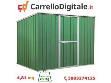 Box in Acciaio Zincato 2.60 x 1.85 m x h1.92 m - 85 KG – 4,8 metri quadri - VERDE