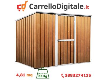 Box in Acciaio Zincato 2.60 x 1.85 m x h1.92 m - 85 KG – 4,8 metri quadri - LEGNO