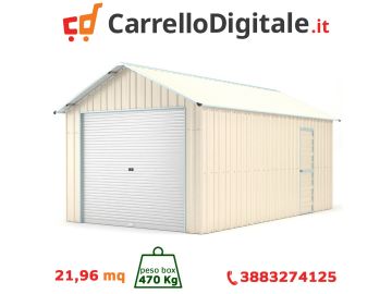 Box in Acciaio Zincato 3.60 x 6.10 m x h 3.15 m - 470 KG - 21.96 metri quadri - BEIGE