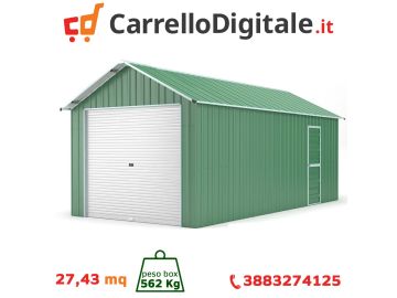 Box in Acciaio Zincato 3.60 x 7.62 m x h 3.15 m - 562 KG - 27.43 metri quadri - VERDE