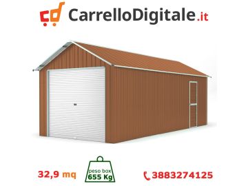 Box in Acciaio Zincato 3.60 x 9.14 m x h 3.15 m - 655 KG - 32.9 metri quadri - LEGNO