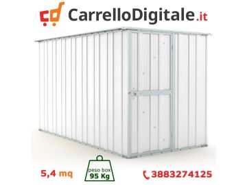 Box in Acciaio Zincato 1.75 x 3.07 m x h1.82 m - 95 KG - 5,4 metri quadri - BIANCO 