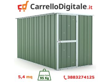 Box in Acciaio Zincato 1.75 x 3.07 m x h1.82 m - 95 KG - 5,4 metri quadri - VERDE