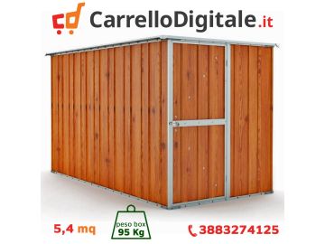 Box in Acciaio Zincato 1.75 x 3.07 m x h1.82 m - 95 KG - 5,4 metri quadri - LEGNO