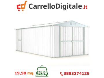 Box in Acciaio Zincato 3.27 x 6.11 m x h2.35 m - 346 KG – 19 metri quadri - BIANCO