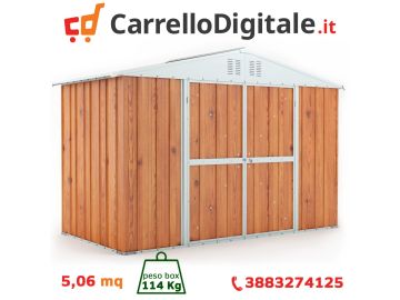 Box in Acciaio Zincato 3.27 x 1.55 m x h2.17 m - 114 KG - 5.06 metri quadri - LEGNO