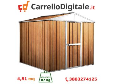 Box in Acciaio Zincato Casetta da Giardino 2.75 x 1.75 m x h2.15 m - 87 KG – 4.81 metri quadri - LEGNO
