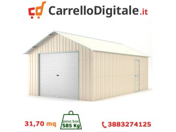 Box in Acciaio Zincato 4.38 x 7.24 m x h 3.31 m - 585 KG – 31,7 metri quadri - BEIGE