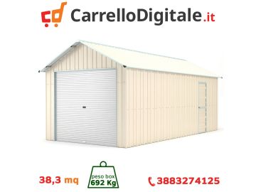 Box in Acciaio Zincato 4.38 x 8.76 m x h 3.31 m - 692 KG – 38.37 metri quadri - BEIGE