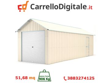 Box in Acciaio Zincato 4.38 x 11.80 m x h 3.31 m - 906 KG – 51.68 metri quadri - BEIGE