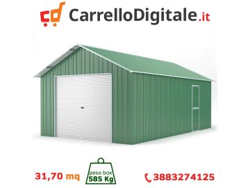 Box in Acciaio Zincato 4.38 x 7.24 m x h 3.31 m - 585 KG – 31,7 metri quadri - VERDE