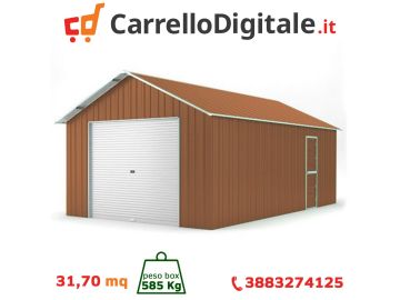 Box in Acciaio Zincato 4.38 x 7.24 m x h 3.31 m - 585 KG – 31,7 metri quadri - LEGNO