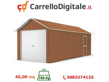 Box in Acciaio Zincato 4.38 x 10.28 m x h 3.31 m - 799 KG – 45 metri quadri - LEGNO