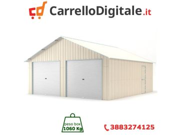 Box in Acciaio Zincato Casetta da Giardino in Lamiera Box Auto 6.66 x 10.28 m x h 3.80 m - 1060 KG – 68.46 metri quadri - BEIGE