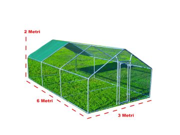 Gabbia per animali da esterno - Recinto per Polli 3 x 6m x 2m H  - 18 mq - 95Kg