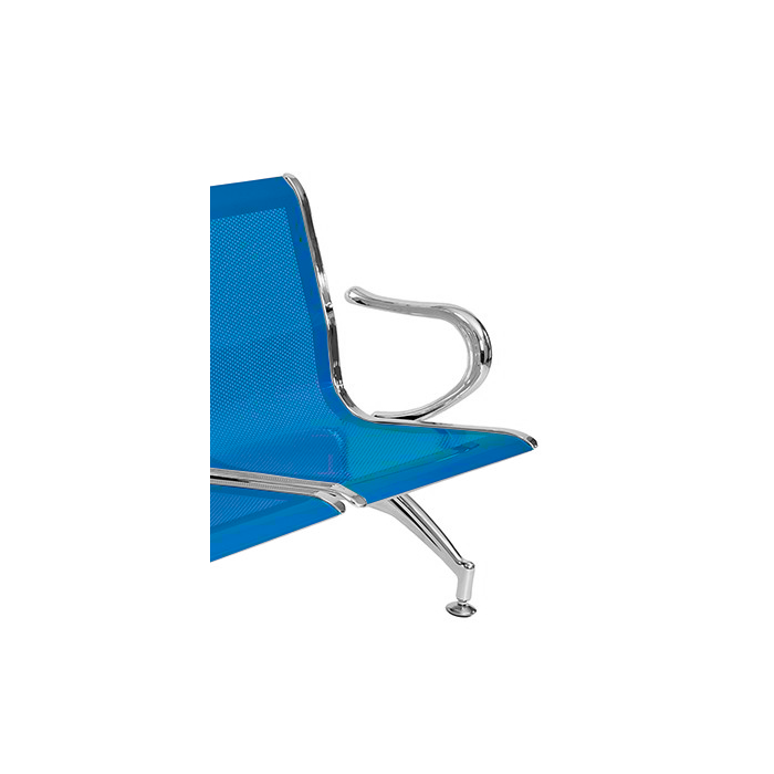 Panca per sala d’attesa, ufficio, studio, a 2 posti in acciaio - COLORE BLU