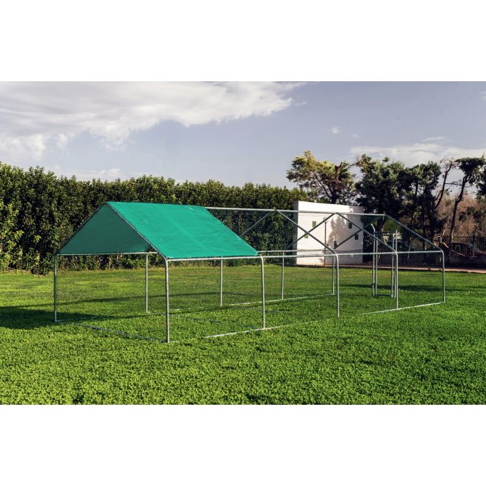 Gabbia per animali da esterno - Recinto per Polli 3 x 8m x 2m H  - 24 mq - 117Kg