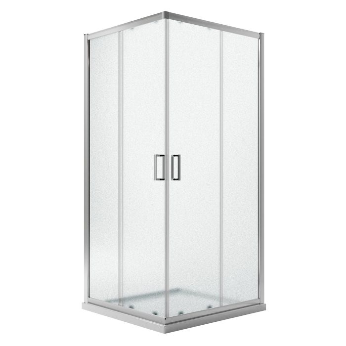 Box doccia angolare squadrato Modello City h 198 cm con vetro stampato